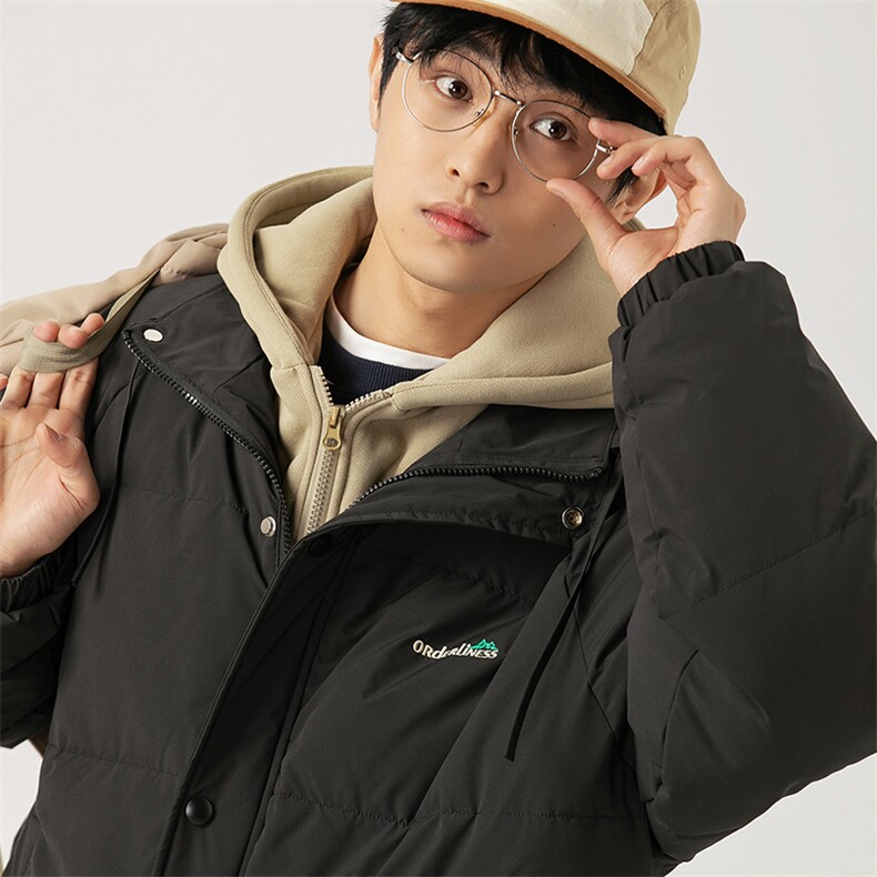 2026冬季新款男日系潮牌纯色假两件白鸭绒羽绒服厚外套YR12-F255,男装羽绒服,电商A101（原外27）