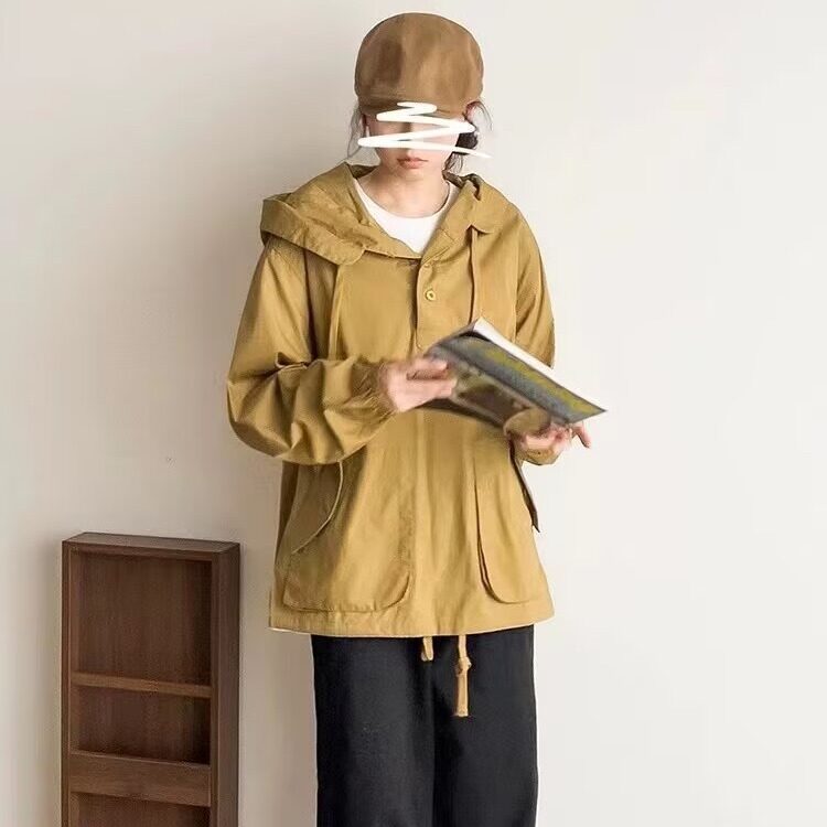 秋季新款连帽卫衣男宽松套头休闲上衣日系百搭时尚纯色工装外套男,男装工装外套,星座506A