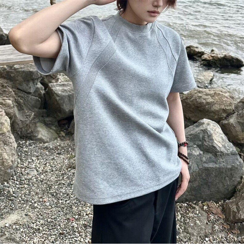 原版版型面料50%棉280克拼接短袖T恤抗皱硬挺310A-4-T81-特批25,男装T恤,星座310A-4