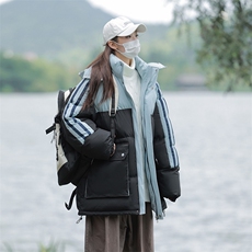 港风潮牌新款织拼色连帽服潮流保暖棉衣M085-P110控159，男装棉衣，星座717