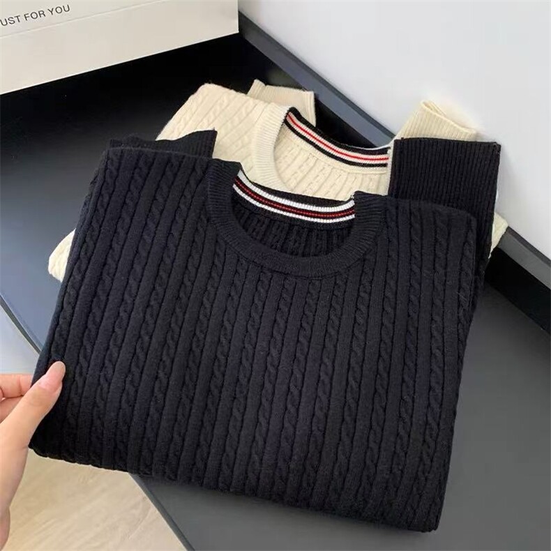 2026年秋季时尚百搭通勤简约休闲麻花打底衫，女装羊绒衫，百纯羊绒