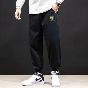 K12101-P40 加绒P50 束脚纯运动裤男士休闲裤大码宽松卫裤男图片