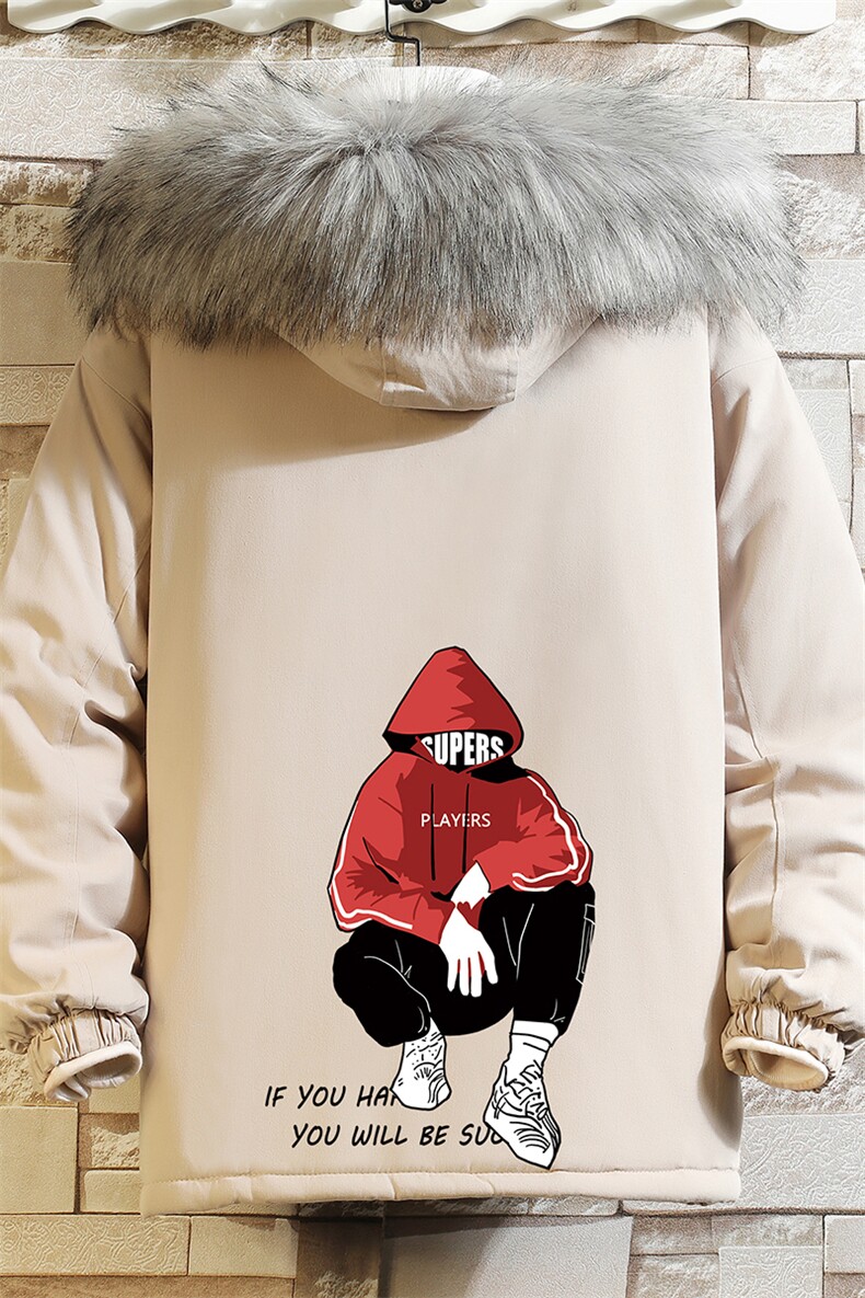 MM48051-P130冬季大毛领衣男士大码加厚袄男服砖墙,男装棉衣,电商A040A