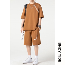 抖音品质2023夏季港风日系宽松大码休闲运动套装XZ80030-P70，男装休闲套装，电商A042