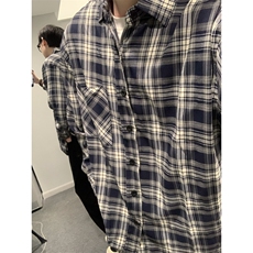 【有货】cleanfit藏青色格子衬衫长袖美式复古衬衣V3211LL-P38，男装衬衫，星座1007（原301D）