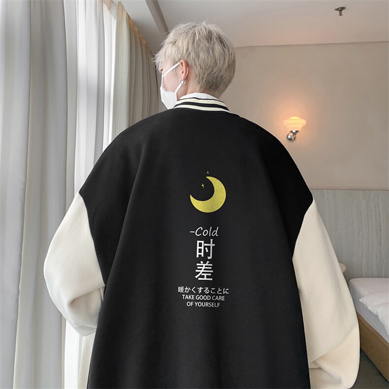 摇粒绒棒球服男大码开衫卫衣男夹克BF86047-P65,男装夹克,电商A040
