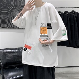 Q11121-P30 春夏季七分袖t恤男大码五分袖男短袖中袖   大皂风图片