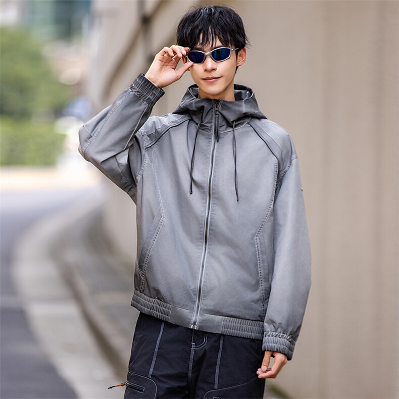 【限价289】2025秋季渐变色潮牌高端上衣宽松户外防风长袖外套男,女装短外套,电商D215