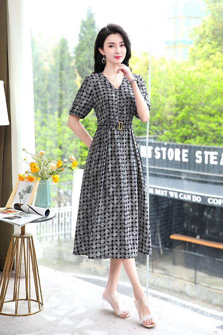 现货～新款连衣裙～气质款～L到4XL，女装连衣裙，欧雅思丹尔