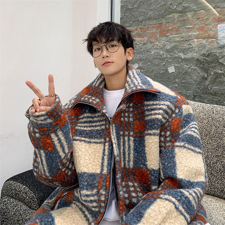 毛圈呢高领防风秋冬外套毛呢2026新品大码夹克上衣837P115，男装夹克，电商A458A