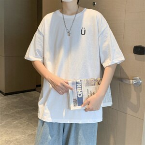 男圆领T恤宽松短袖五分袖T0004P26图片