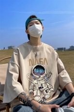 太空宇航员短袖T恤男夏季潮牌ins大码上衣服2025新款宽松半袖体恤，男装T恤，星座508（原C305）