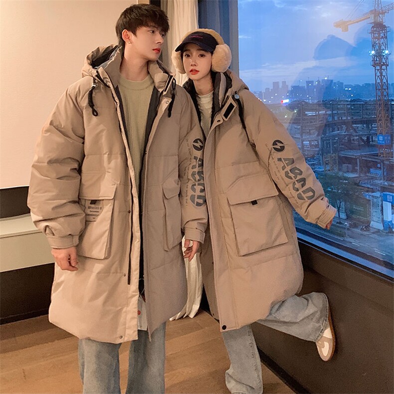 情侣羽绒服男冬季新款港风宽松连帽中长款保暖外套YR906-P175，男装羽绒服，星座214-3