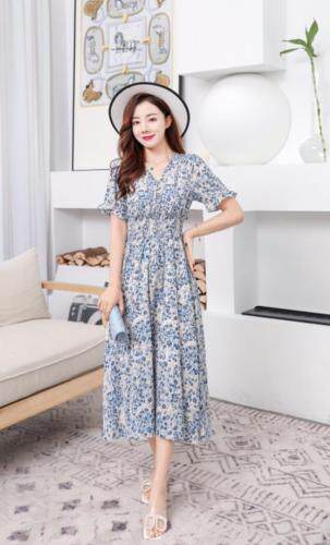 韩丝 长款连衣裙,女装连衣裙,有声有色