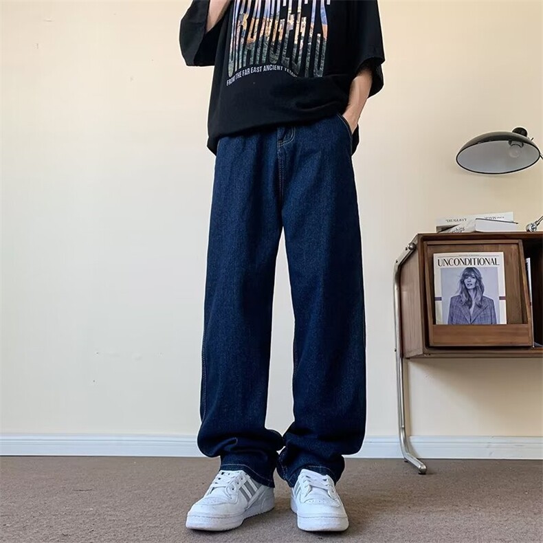 D219A/9017/P45深蓝色牛仔裤男港风A，男装牛仔裤，电商D256A(原B258A)