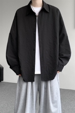 8XL-M泡泡纱盐缩肌理长袖衬衫男夏季冰丝外套防晒衬衣CS29007P40，男装衬衫，电商B312