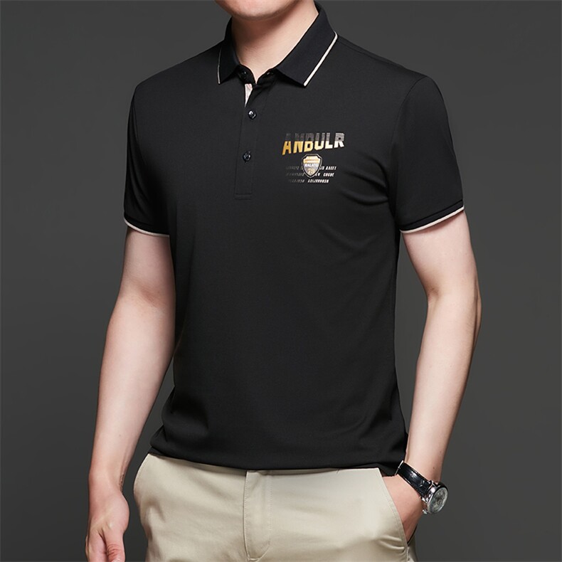 2023夏季新品商务男士休闲简约短袖T恤翻领中年半袖polo衫,男装T恤,电商B212（原钱塘6029）