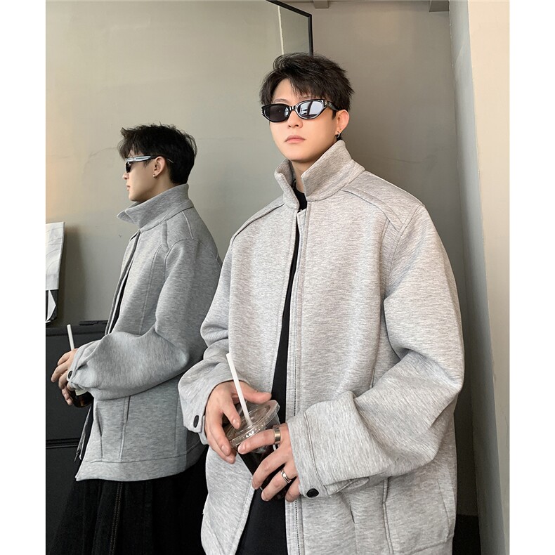 春秋季新款简约纯色复古翻领夹克男士啦Liam外套JK707-P78,男装夹克,电商C307