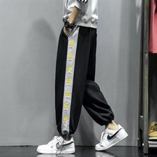 2021春秋款灰墙灰色宽松休闲印花秋季九分裤A061-K708-P50，男装休闲裤，电商A061