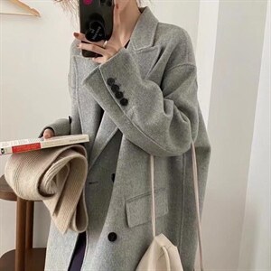 【现货】新款羊绒大衣韩版图片