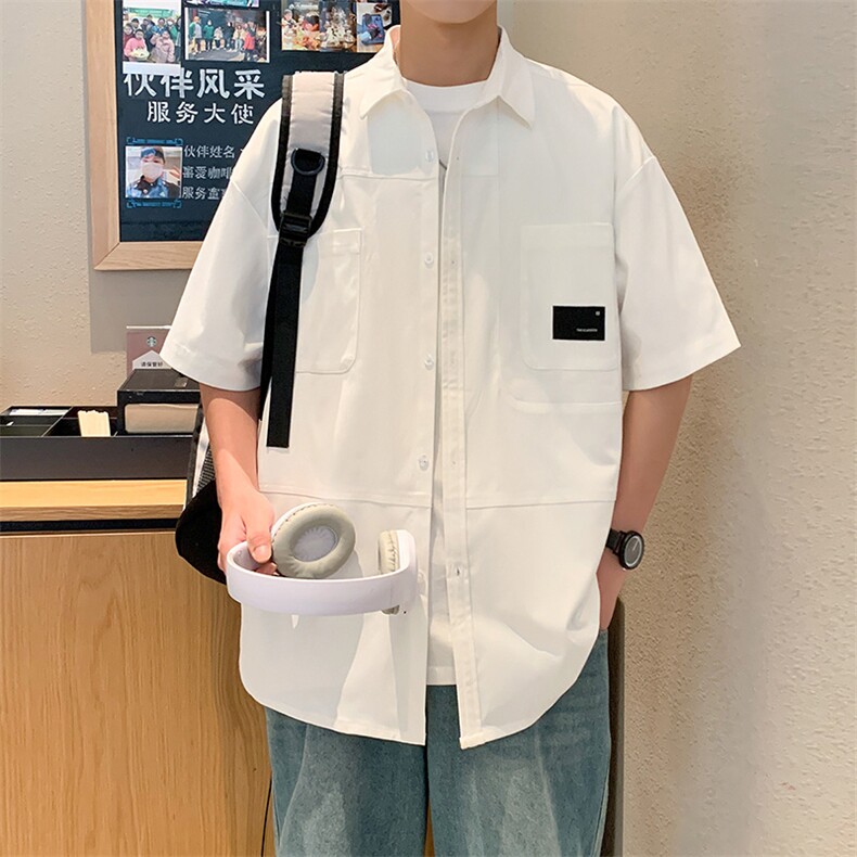 24年港风夏款工装宽松短袖衬衫男CS100P45,男装衬衫,星座1204-3