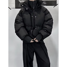 新款韩版假两件棉服男痞帅黑色加绒加厚立领棉衣休闲外套MC440，男装棉衣，星座1116A（原606A-3）