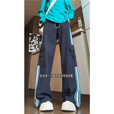 秋季新款INS潮流条纹设计大口袋宽松工装裤B315-K24268-特p40控78，男装工装外套，电商B315