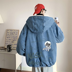 控价158牛仔棉衣男大码加绒羊羔绒牛仔棉服男棉袄NM53187-P140，男装棉衣，电商A040