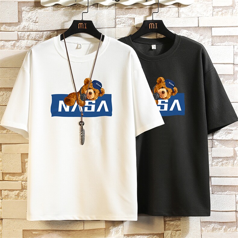 HT73247-P22NASA华夫格t恤男短袖男大码五分袖砖墙,男装T恤,电商A040A