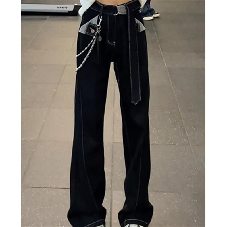 阔腿牛仔裤女薄款美式高腰宽松垂感显瘦天丝直筒裤NS6060，男装牛仔裤，星座1116A（原606A-3）