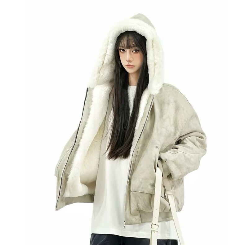 现货美式复古大理石座山雕连帽棉服男女宽松保暖外套LJ955-P135,男装棉衣,星座1008