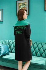 秋装连衣裙莫代儿拼色，女装连衣裙，雪飞诗