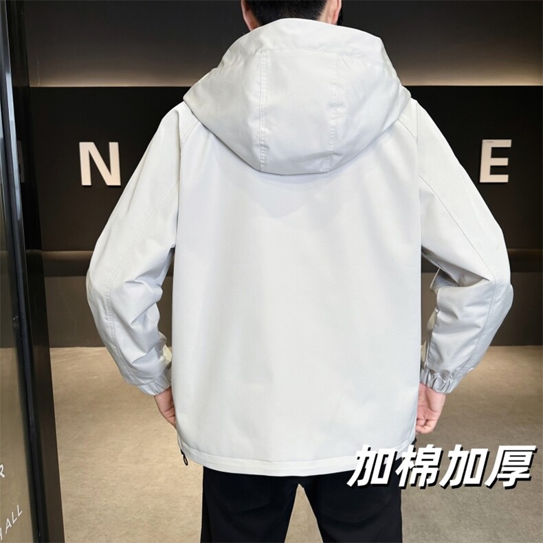 加棉加厚连帽长袖美式简约夹克秋季休闲外套NM828-P100,男装夹克,星座310B-3