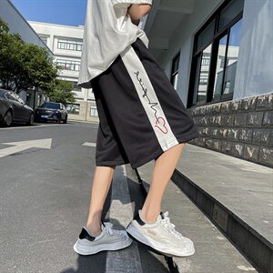 夏季条纹拼接短裤 宽松直筒五分裤DK619 XZ1004-1 P28 控38图片