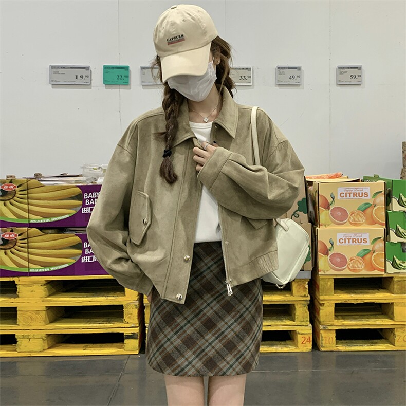 现货新款麂皮绒外套HW66P130K188,女装短外套,2D035