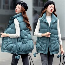 2024冬季新款气质时尚高领棉马甲女短款轻薄羽绒服外套加厚保暖背心，女装马夹，依如秀(原杭风阁)