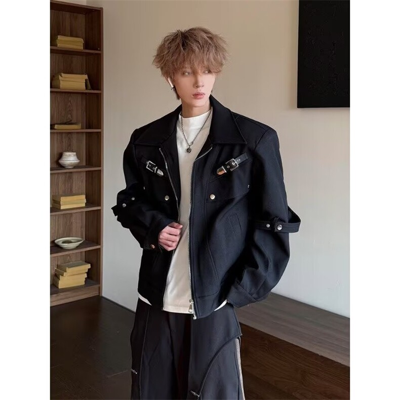 美式cleanfit高级感外套男士春秋季潮牌高街痞帅短款休闲夹克衣服,男装夹克,星座1210-1