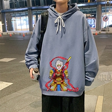 WY2203-P35加绒款-P40纯棉连帽卫衣男大码运动帽衫宽松薄外套男，男装卫衣，电商A040
