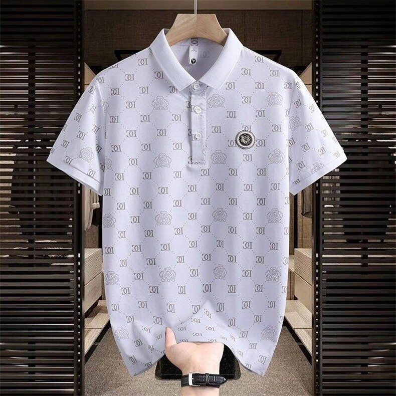 24059-P45夏季时尚休闲T恤男POLO衫欧货潮牌商务休闲短袖T恤图片