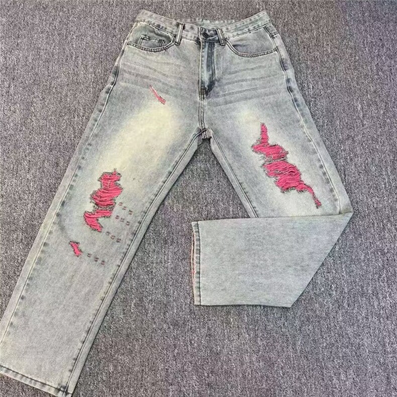 1506-1/K1391杜哒哒/P50做旧男生高街复古水洗破洞牛仔裤直筒春秋,男装牛仔裤,星座1506-1