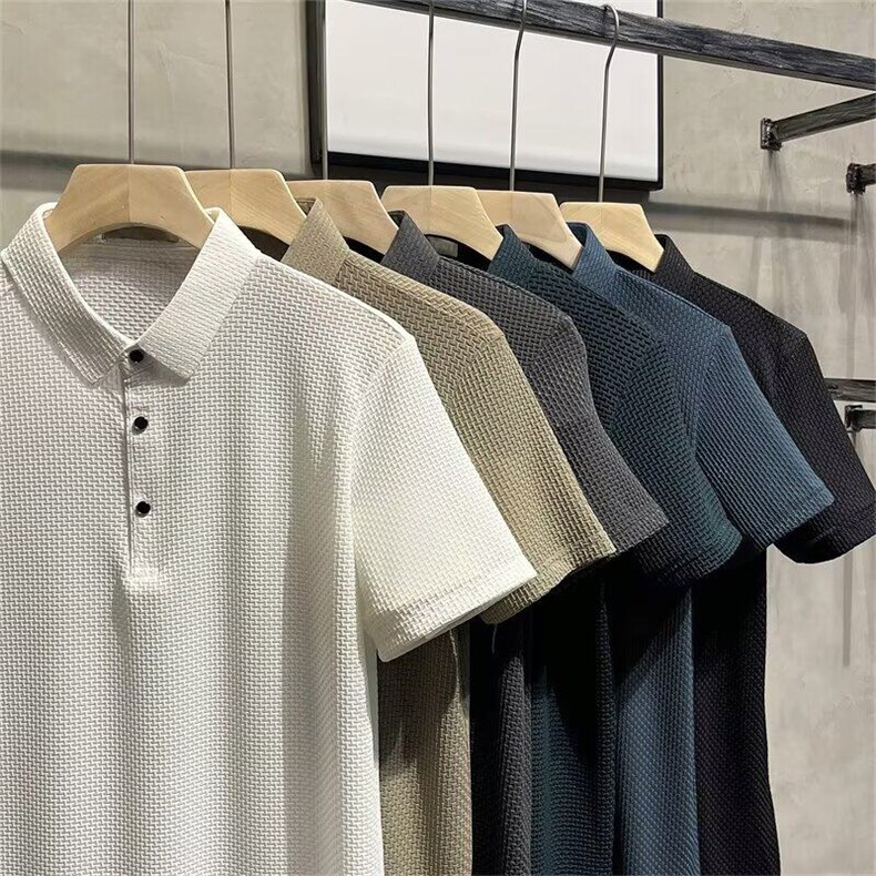 潮流新款气质百搭日系潮流简约宽松翻领短袖polo衫WB460-特P21,男装T恤,星座412-2