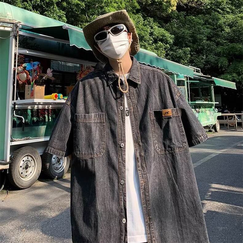 夏季新款衬衫潮流慵懒男方领衬衫S1189P46,男装衬衫,星座1116-2