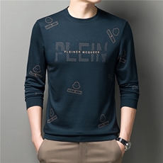 男装长袖t恤男中年秋冬新款爸爸装圆领休闲打底衫ZL01622-P65，男装T恤，电商B212（原钱塘6029）