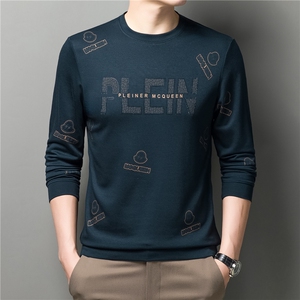 男装长袖t恤男中年秋冬新款爸爸装圆领休闲打底衫ZL01622-P65图片