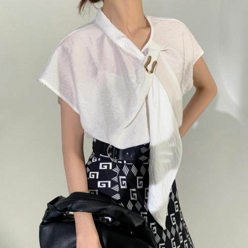 现货夏装天丝金属扣上衣，女装，M&VC