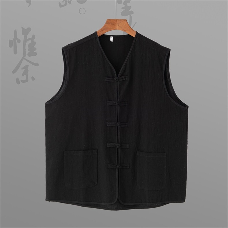 2023新款男士马褂男休闲风民马甲老头衫男背心,男装背心/马甲,星座1115-1