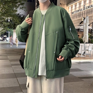 JK6838-P68   L-9XL秋季新款大码美式重磅翻领休闲夹克 控98图片