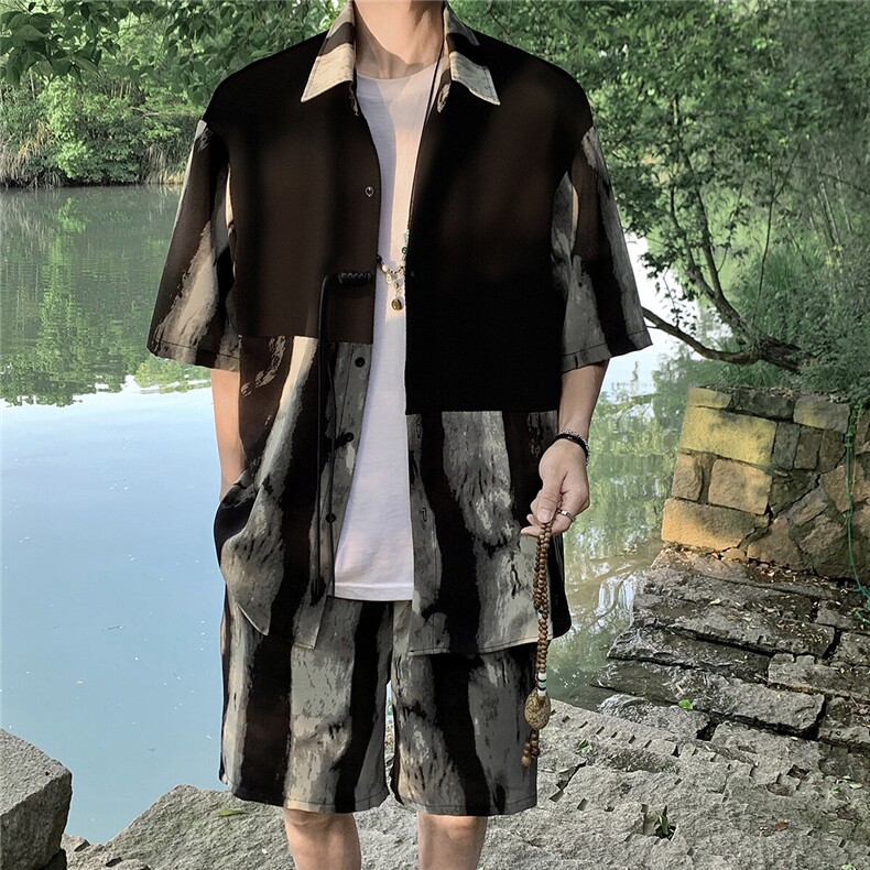 新中式套装TZ77797特P51衬衫CS77798特P33DK77055特P18套装控108，男装休闲套装，星座227-7