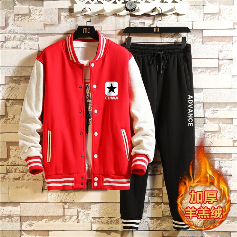 2025冬季新款加绒加厚棒球服运动套装XZ102A-4-532-P115图片
