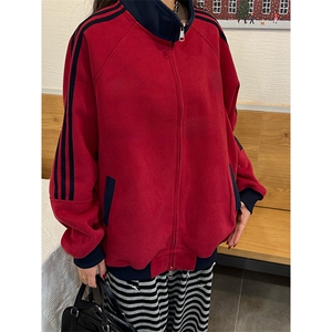 抖音得物高品质 美式高街重磅结构设计拼接织带立领卫衣外套 CM42图片